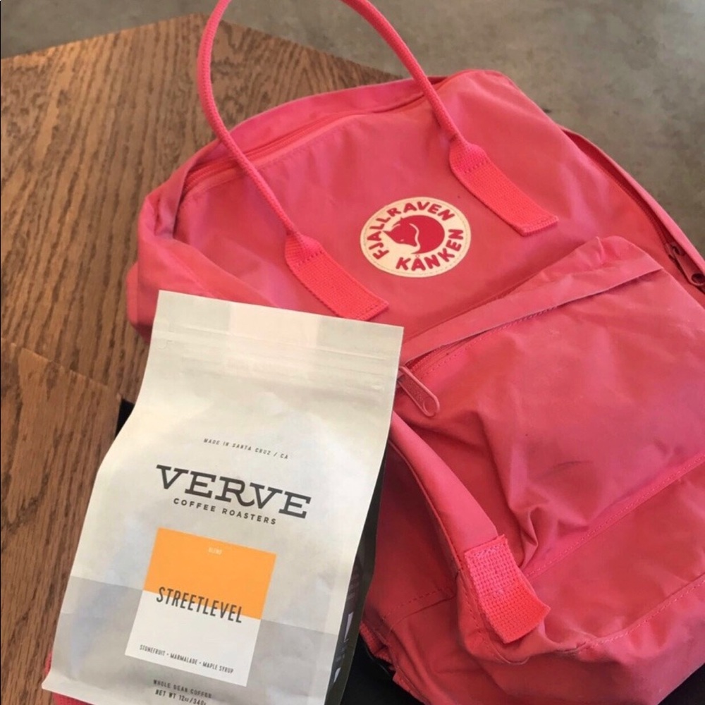 Pink/Salmon Fjallraven kanken backpack